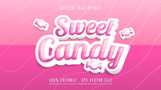 Vector estilo de fuente de efecto de texto editable rosa caramelo dulce