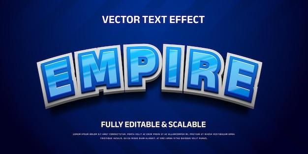estilo de fuente de efecto de texto de imperio editable vectorial