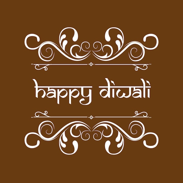 Estilo de fuente hindi feliz Happy Diwali desea diseño simétrico diseño vectorial ceremonial