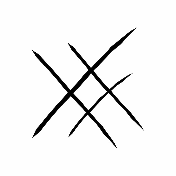 Vector estilo de fuente de letra x dibujada a mano para el logotipo del cartel decorativo