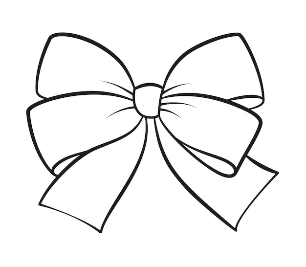 Estilo de garabato de arco dibujado a mano Logotipo aislado en blanco y negro