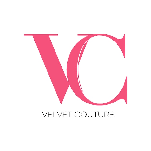 Estilo geométrico marca de palabra logotipo de moda llamado costura de terciopelo