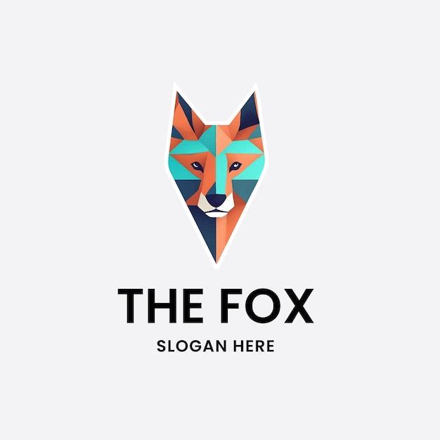 El estilo de gradiente del diseño del logotipo de Fox.