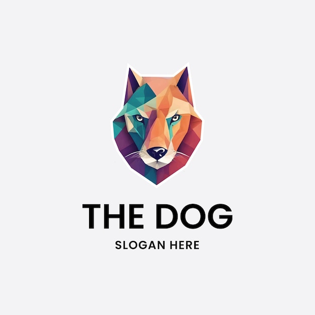 estilo de gradiente del diseño del logotipo del perro.
