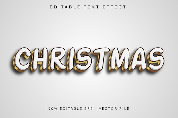 Estilo de gradiente de efecto de texto editable de Navidad