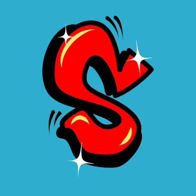 El estilo de graffiti rojo brillante, la tipografía brillante, el diseño de fuentes artísticas, la fuente de graffitis con sombra.