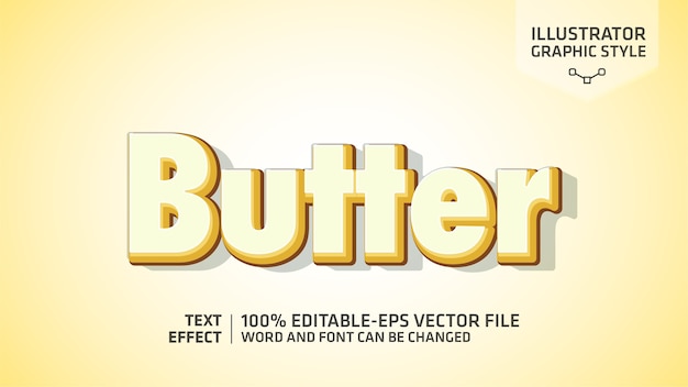Estilo gráfico de efecto de texto de mantequilla