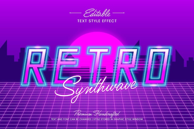 Vector estilo gráfico vectorial retro disco efecto de texto vectorial 3d editable