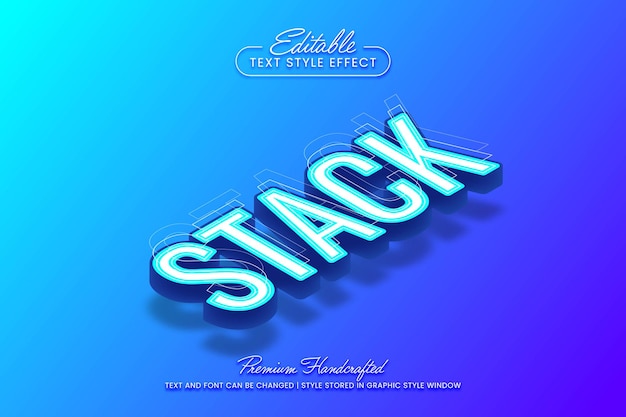 Estilo gráfico vectorial de título isométrico Efecto de texto vectorial 3D editable