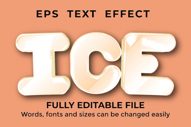 Estilo de gráficos de título de efecto de texto editable en 3d