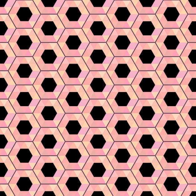 Estilo hexagonal rosado de colores sin costuras de panal de miel celular