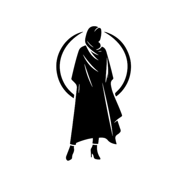 estilo de hijab estilo de moda vector diseño de ilustración estilo de silueta