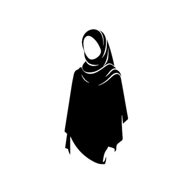 estilo de hijab estilo de moda vector diseño de ilustración estilo de silueta