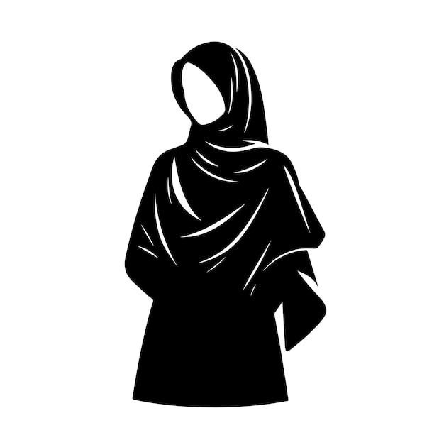 estilo de hijab estilo de moda vector diseño de ilustración estilo de silueta