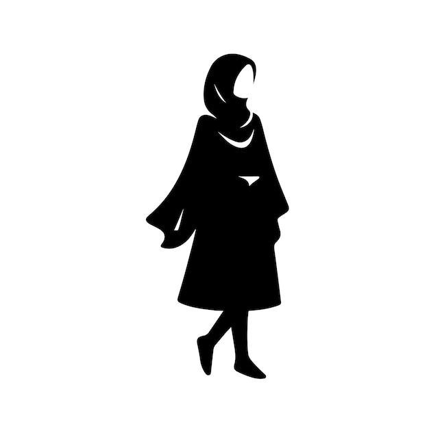 estilo de hijab estilo de moda vector diseño de ilustración estilo de silueta