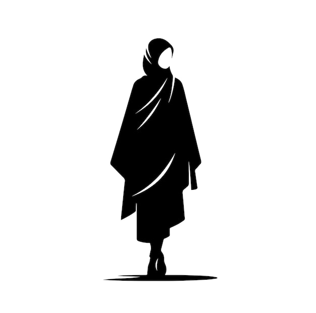estilo de hijab estilo de moda vector diseño de ilustración estilo de silueta