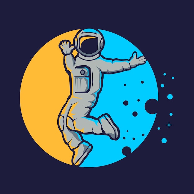 Vector estilo hip hop lindo astronauta aislado en azul