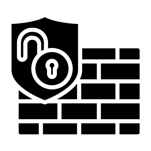 Estilo del icono de acceso al cortafuegos de diseño vectorial