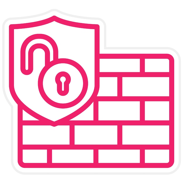 Estilo del icono de acceso al cortafuegos de diseño vectorial
