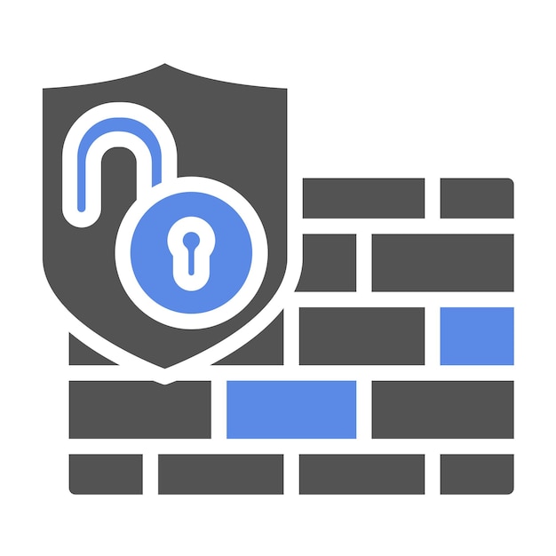 Estilo del icono de acceso al cortafuegos de diseño vectorial