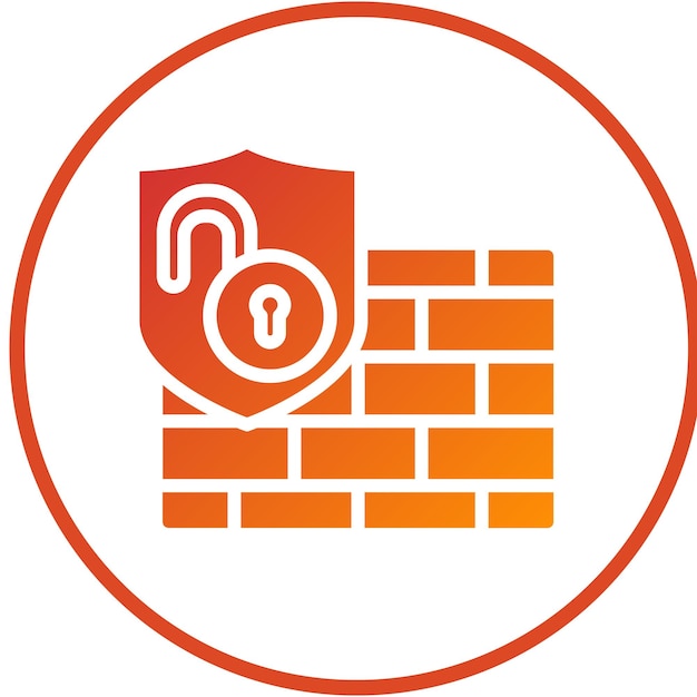 Estilo del icono de acceso al cortafuegos de diseño vectorial