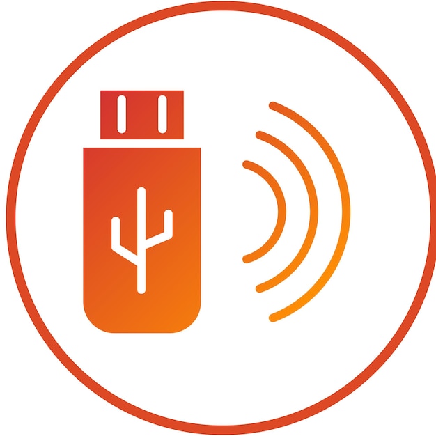 Estilo del icono del adaptador de red de diseño vectorial