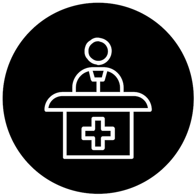 Estilo del icono del administrador del hospital de diseño vectorial