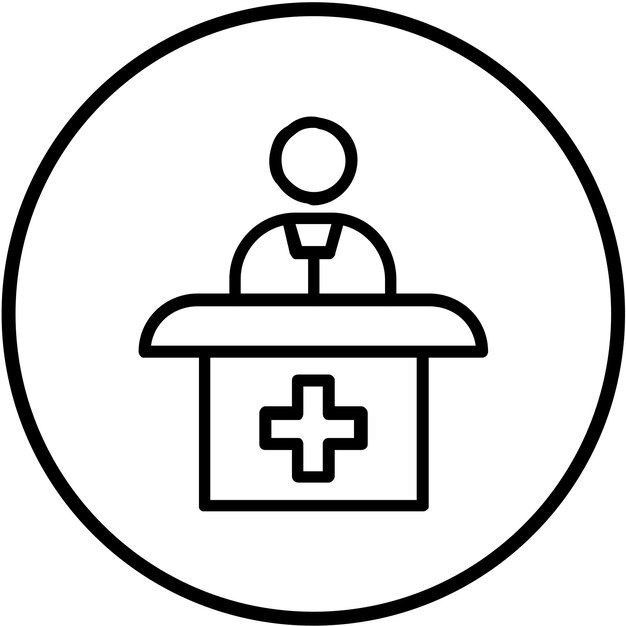 Estilo del icono del administrador del hospital de diseño vectorial