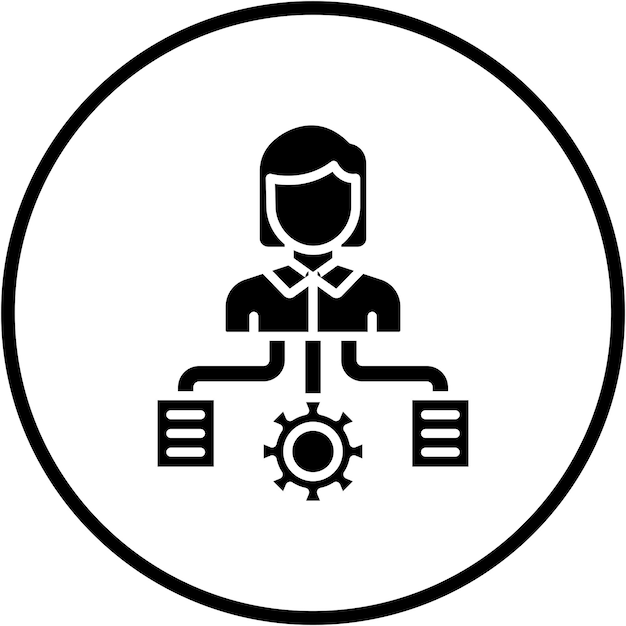 Estilo del icono del administrador de proyectos de diseño vectorial