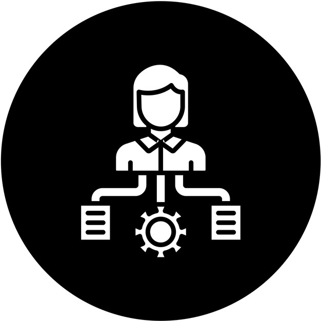 Estilo del icono del administrador de proyectos de diseño vectorial
