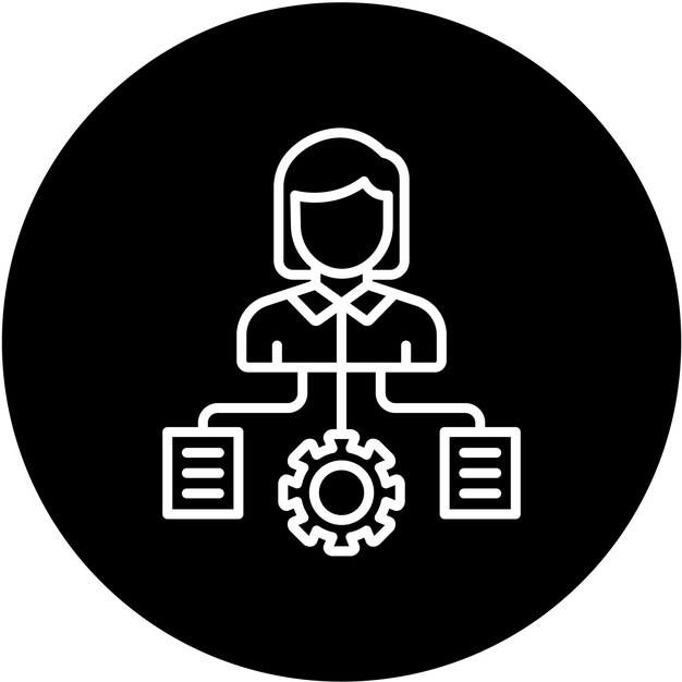 Estilo del icono del administrador de proyectos de diseño vectorial