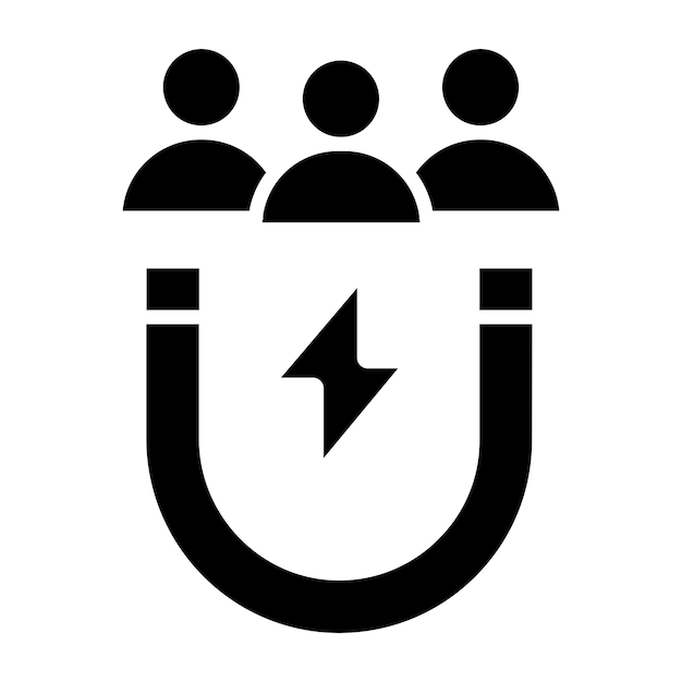 Estilo de icono de adquisición de clientes de diseño vectorial