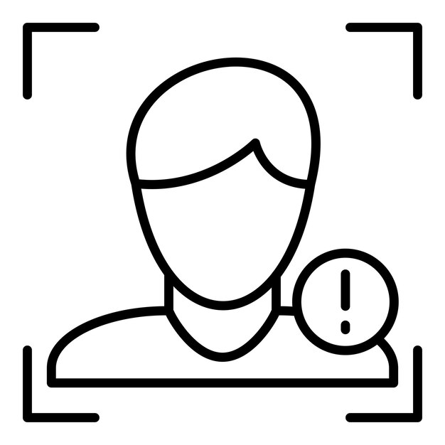 Estilo del icono de advertencia de detección facial
