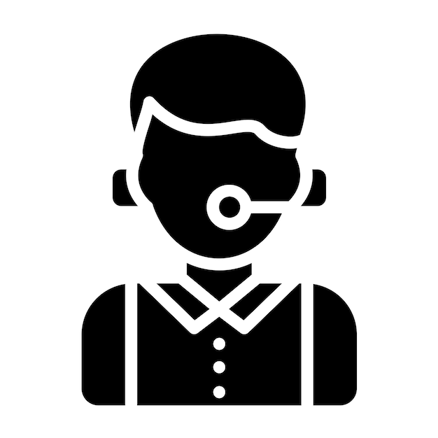 Estilo de icono del agente del centro de llamadas de diseño vectorial