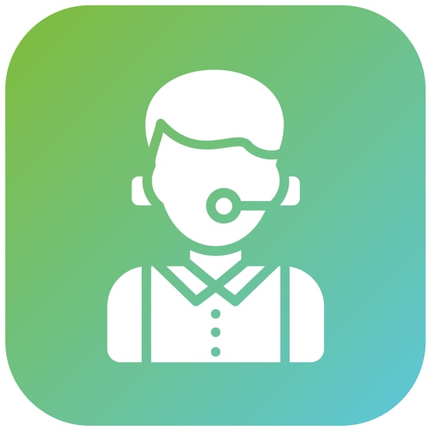 Estilo de icono del agente del centro de llamadas de diseño vectorial