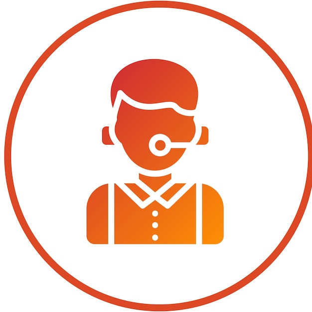 Estilo de icono del agente del centro de llamadas de diseño vectorial
