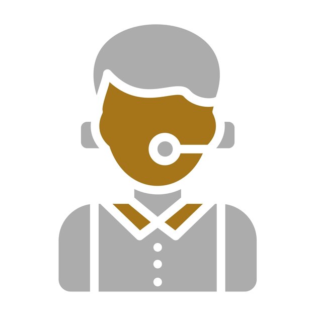 Estilo de icono del agente del centro de llamadas de diseño vectorial