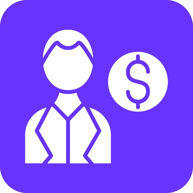 Estilo del icono del agente de diseño vectorial