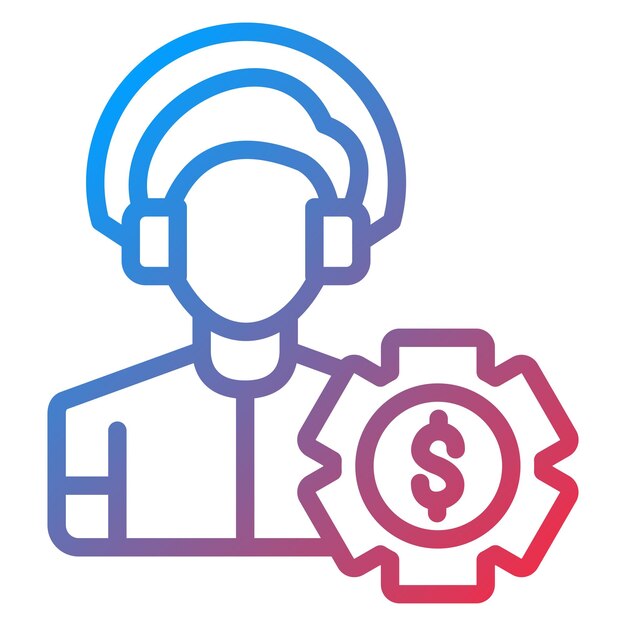 Estilo del icono del agente de diseño vectorial