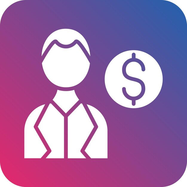 Estilo del icono del agente de diseño vectorial