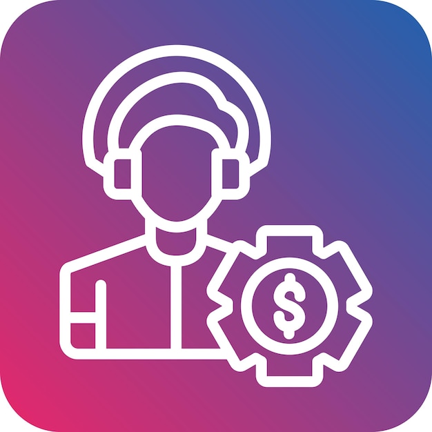 Estilo del icono del agente de diseño vectorial