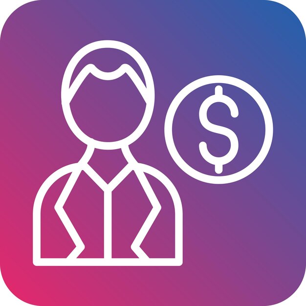 Estilo del icono del agente de diseño vectorial