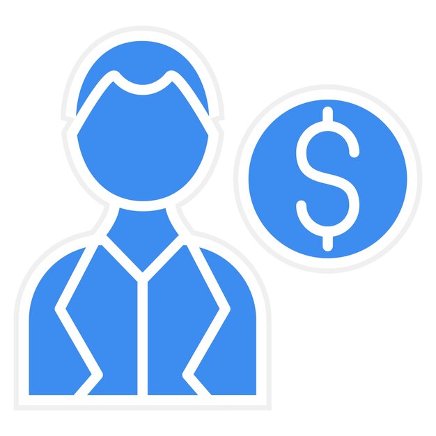 Estilo del icono del agente de diseño vectorial