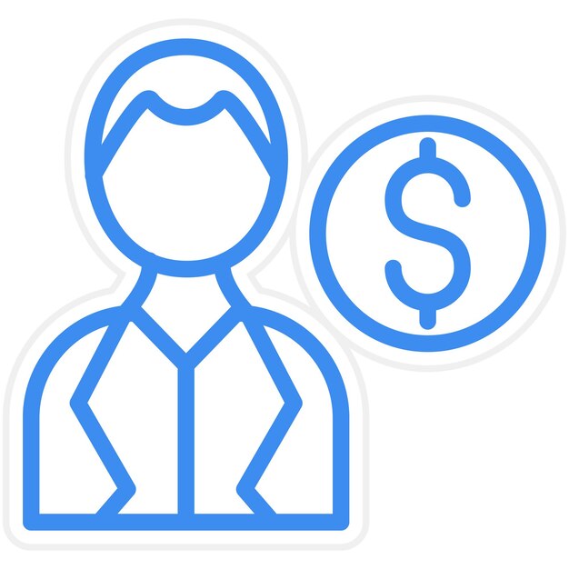 Estilo del icono del agente de diseño vectorial