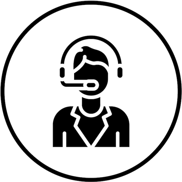 Estilo del icono del agente de diseño vectorial
