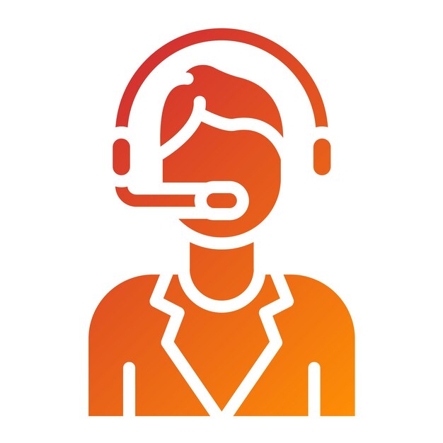 Estilo del icono del agente de diseño vectorial