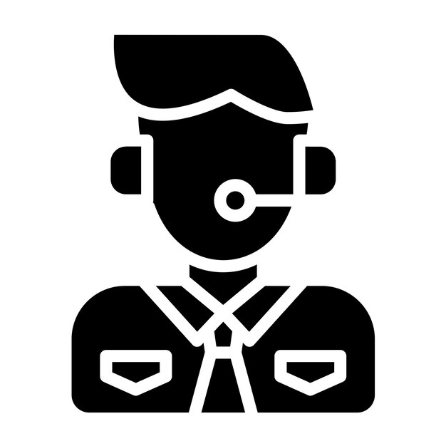 Estilo del icono del agente de llamada de diseño vectorial