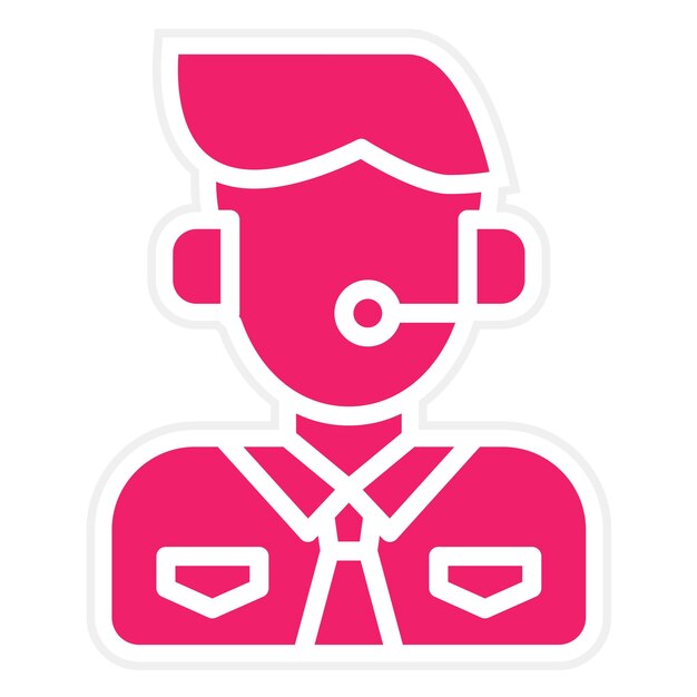 Estilo del icono del agente de llamada de diseño vectorial