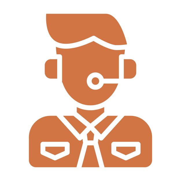 Estilo del icono del agente de llamada de diseño vectorial