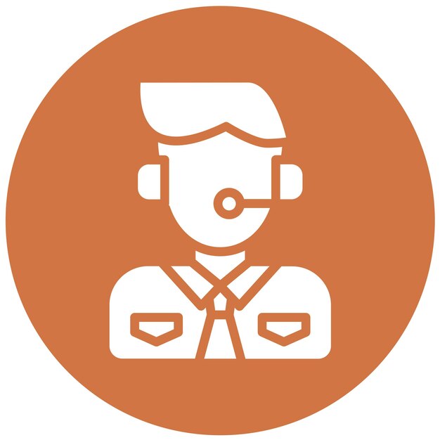 Estilo del icono del agente de llamada de diseño vectorial